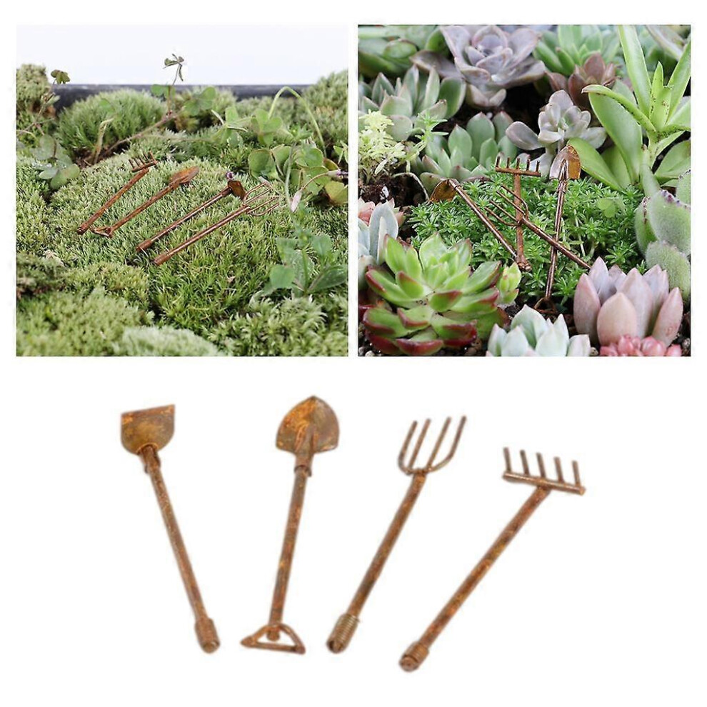 (As Show, One Size) Iron Dollhouse Mini Gardening 1/12 1/6 Home Yard Furniture Farming Tools 4633730189552