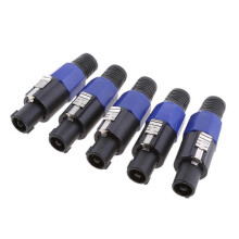 (As show, One size) 4 Pin Professional Speaker Connector Male Audio Plug Jack