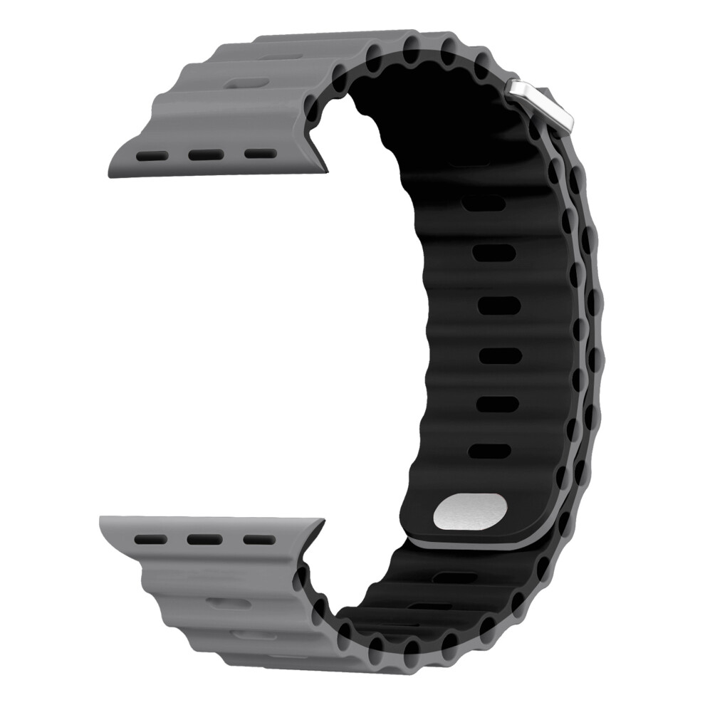 (2# 38/40/41mm Official Gray + Black) Apple Watch Ultra Ocean Band 8, Apple S8 Smart iWatch 8 New Silicone Watch Strap-image-OPC-PHSD9BR-NEW