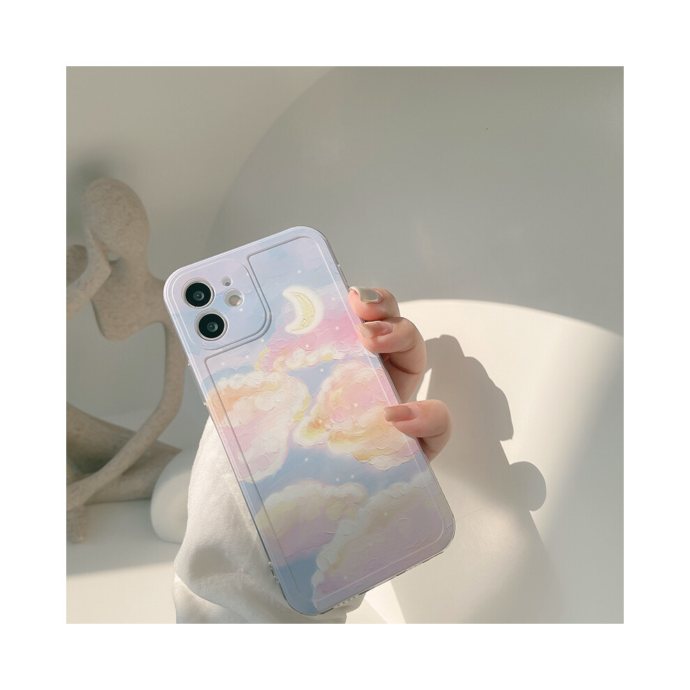 (????, 14pro) Landscape oil painting case compatible with 16 Pro Max, iPhone 13, Apple 11, also fits 15, 14, and Xs with high-end painted design.
