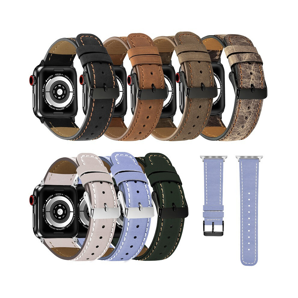 (42mm/44mm Cracked) Genuine Leather Apple Watch Band Compatible with iWatch Series 1-7, 6th Gen, SE-image-OPC-PHSDHB5-NEW