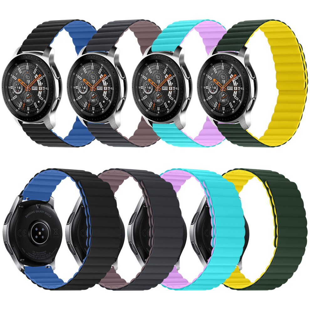 (3#20mm-blue) Magnetic Silicone Watch Band for Huawei, Dual Color 22mm Reversible Band for Samsung Galaxy Watch S3-image-OPC-PHSDHD6-NEW