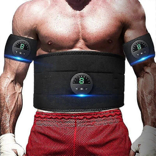 Cinturón adelgazante eléctrico Ems para hombre, estimulador muscular inteligente, entrenador de abdominales,