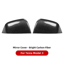 Carbon Fiber Auto Paste Seite Tür Spiegel Abdeckung Für Tesla Modell 3 Modell Y Auto Außen Zubehör ABS