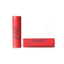 Dos baterías 18650lg He2 de 3,7 V y 2500 mAh, con letras y descarga de 25 A para taladro manual.