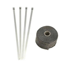 5M Motorrad Hitzeschild Auspuff Header Rohr Wärme Wrap Band Thermische Schutz + 4 Krawatten Kit Auspuff