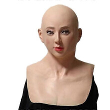 Glatze Frauen Halloween Maske Realistische weibliche Frau Gesicht für Crossdressing Sexy Mädchen Kopfbedeckung
