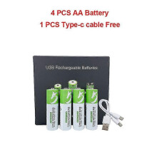 1,5 V AA-Batterie, 2600 MWh, USB-AA-Akku, wiederaufladbarer Lithium-Ionen-Akku, kompatibel mit Fernbedienung,