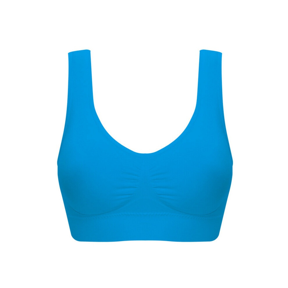 (Blue,XL)Soutien gorge femme couleur pure grande taille ultra-mince grand soutien gorge sport soutien gorge complet bonnets hauts