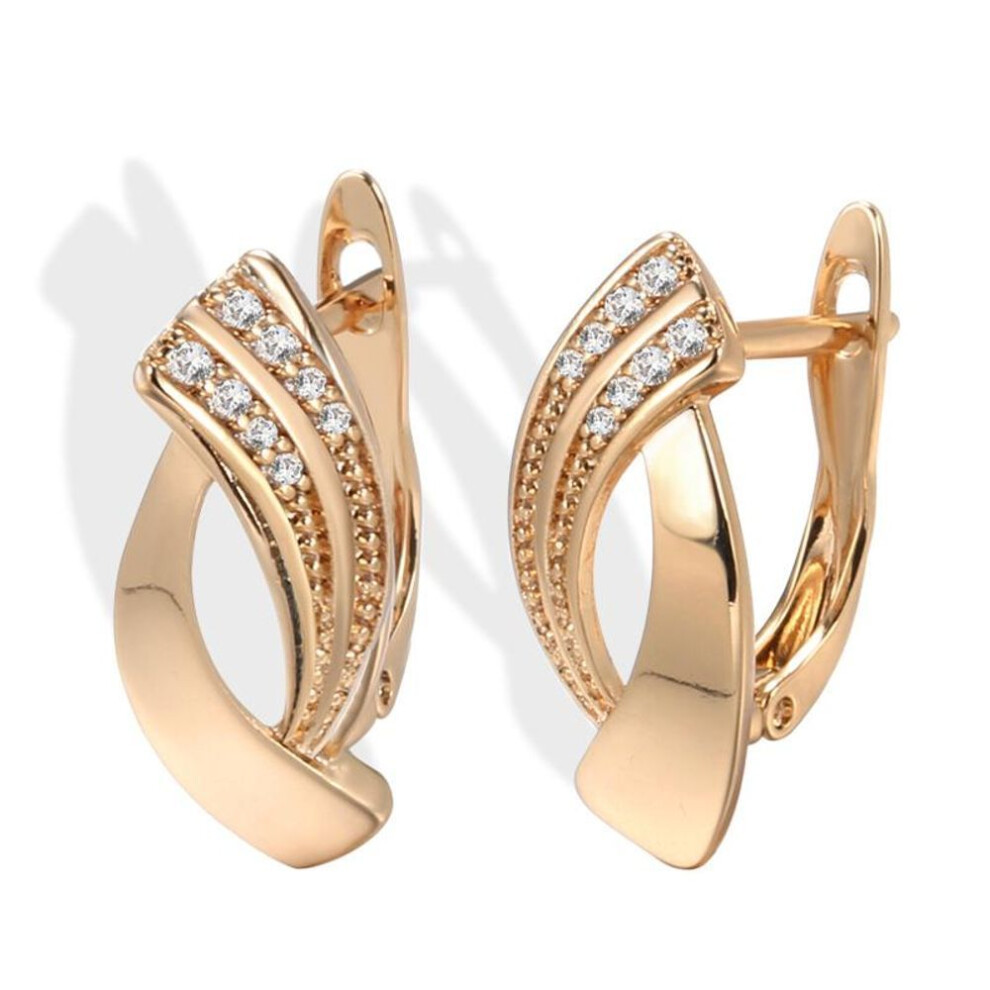 Fashion Dangle Earrings Glossy Heart Sahpe Earrings For Women Girls Rose Gold Simple Geometry Zircon Earrings Daily Jewelry Gifts