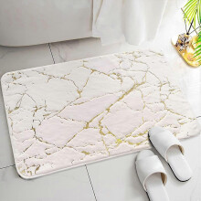 (As show, One size) HEYTEA Marble Bathroom Rugs Nonslip White Bathroom Mats Ultra Soft Washable Bath Mats for Bathroom Floor Mats Carpet Water Absorbent Shower Rug Decora