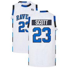 (White No. 23, XXL) Men's Hip Hop Vintage Basketball Jersey Embroidered Movie Style Sleeveless Sportswear Printed SCOTT