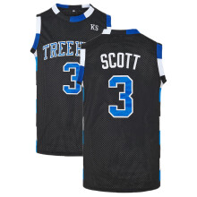 (Black No. 3, XL) Men's Hip Hop Vintage Basketball Jersey Embroidered Movie Style Sleeveless Sportswear Printed SCOTT