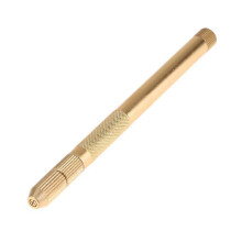 (As show, One size) Professional Aluminum Crochet Hook Needle Kit for Beads Feather Dreadlock Wig Hair Extensions Lace Wig Making Gold Plated