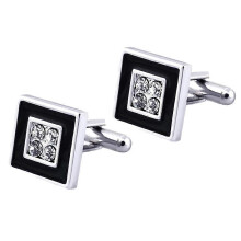 (As show, One size) Fashion Charm Men Black Crystal Cufflinks Wedding Party Gifts
