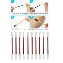 (As show, One size) 10 Pieces Double Ended Iodophor Cotton Swabs Applicators Plastic Sticks Set
