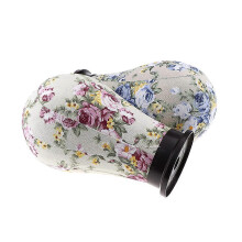 (As show, One size) 2PCS Canvas Block Dome Head Mannequin Head with Flower Pattern + Mount Hole for Hair Extension/Lace Wigs