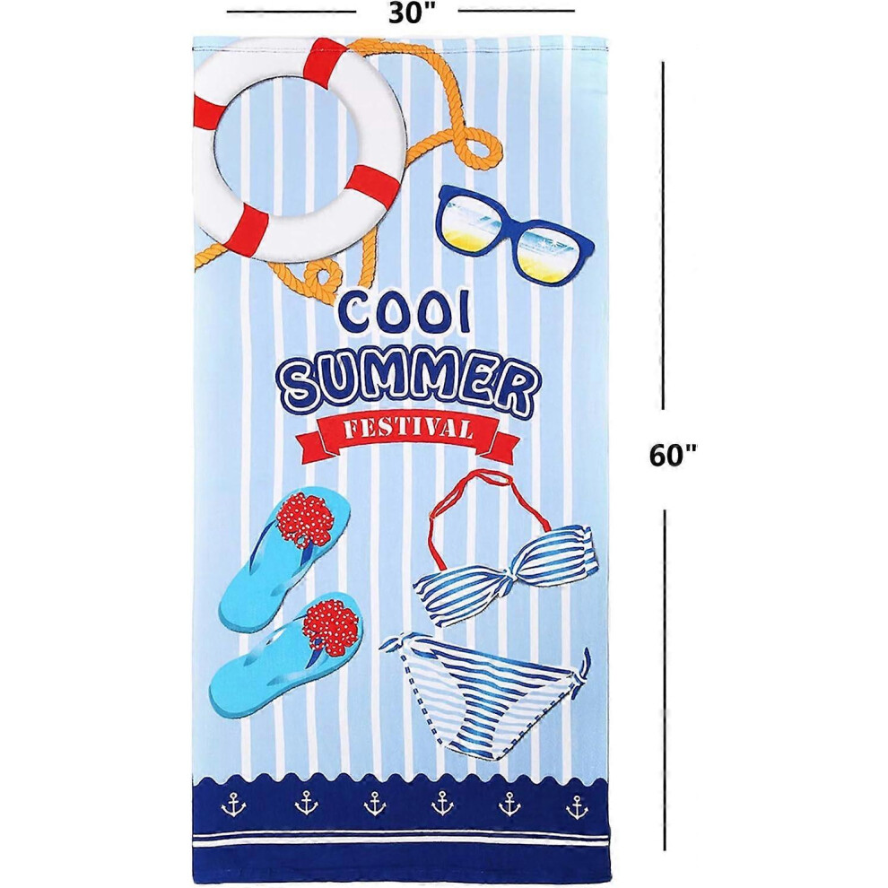 (As show, One size) HEYTEA Microfiber Beach Towel - Large Beach Blanket Towels Ultra Soft Strong Water Absorbent Pool Bath Towel for Women Girls Men A-image-OPC-PHSFHX6-NEW