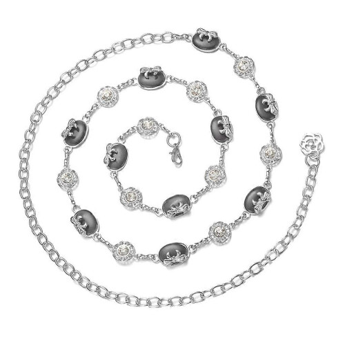 (Black, One size) Metal Waist Chain Black 2
