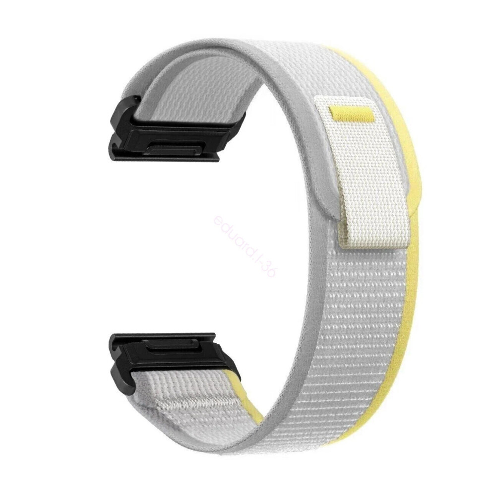 (-, Forerunner 955 935) Quickfit Strap For Garmin Instinct 2X Fenix 7 7X 6X 6 Pro 5X 5 Epix 2 Nylon Band New White/Yellow 6963793868117