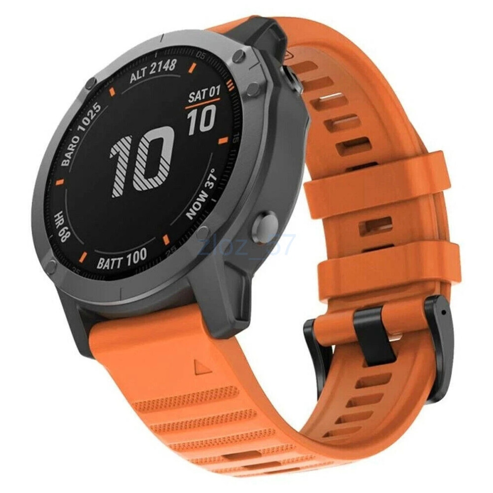 (Orange, Quick Fit-26mm) 22 26mm Quick Fit Watch Band Silicone Strap For Garmin Fenix 5 5X 6 6X 7 7X Epix New-image-OPC-PHSFR5Y-NEW