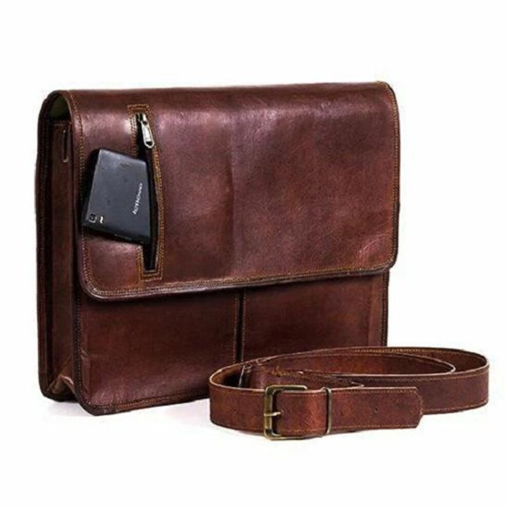 Men's Real Leather Vintage Laptop Messenger Handmade Briefcase Bag Satchel