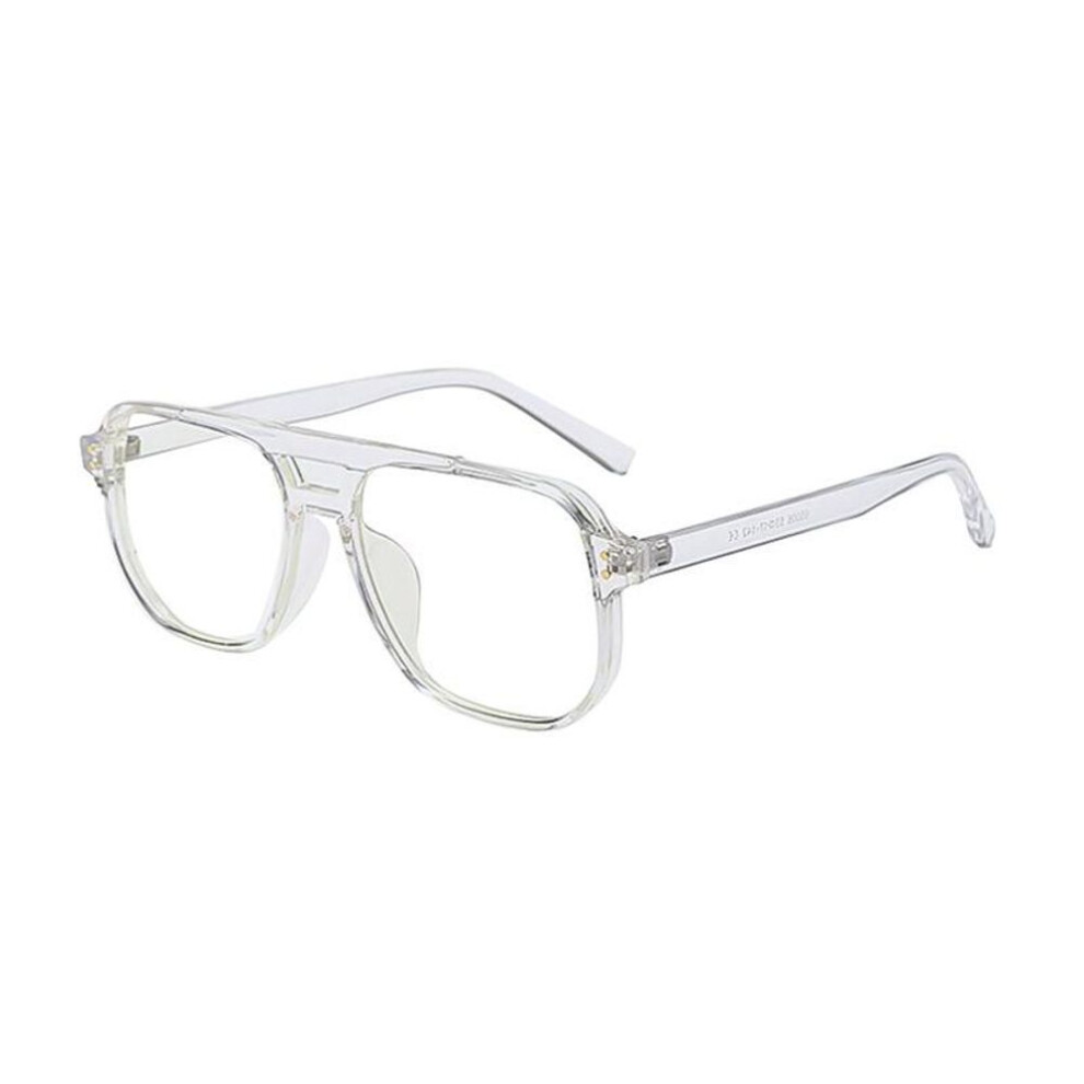 (transparent, anti-blue light) New Glasses Frame Retro Eye Frame With Double-beam Box Anti-blue Glasses.
