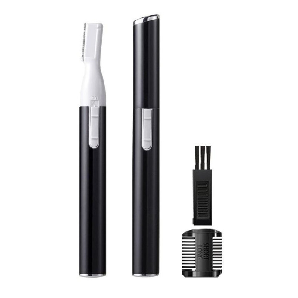 (black, box-packed) Women Painless Electric Eyebrow Trimmer Lipstick Electric Shaver Razor Remover Shave Hair Removal Eyebrow Trimming Tool