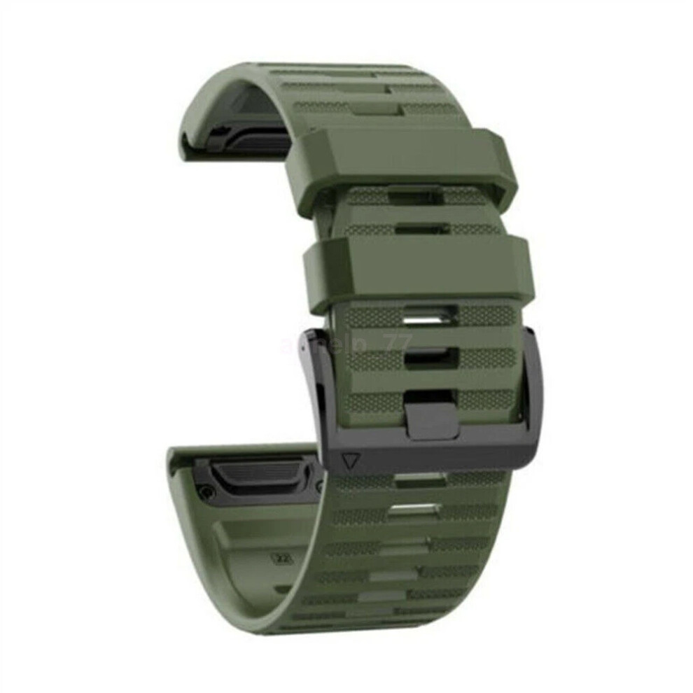 (#1 Army Garmin Tactix 7 Solar) For Garmin Fenix 7 7X Solar 6 6X Pro 5X 5 3Hr S62 Quick Fit Silicone Band Strap Hot Green 6963793887439