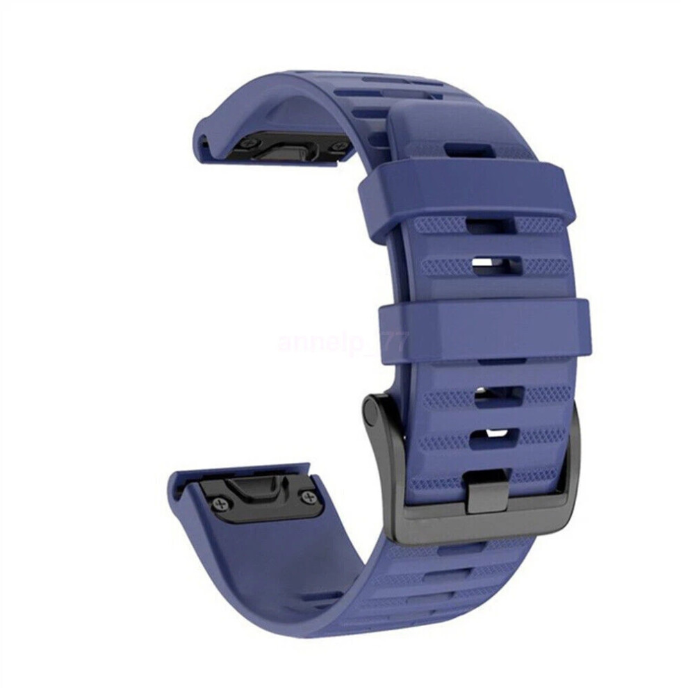 (#1 Midnight Garmin Tactix 7 Solar) For Garmin Fenix 7 7X Solar 6 6X Pro 5X 5 3Hr S62 Quick Fit Silicone Band Strap Hot Blue 6963793887934