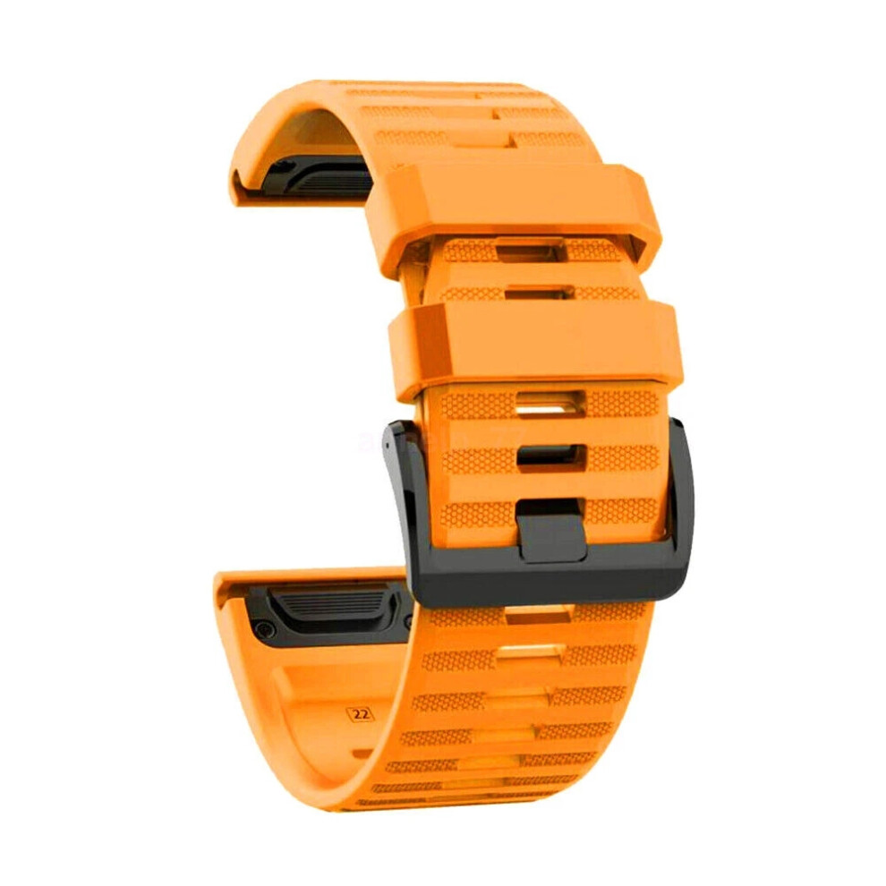 (#1 Orange, Garmin Approach S62 S60) For Garmin Fenix 7 7X Solar 6 6X Pro 5X 5 3HR S62 Quick Fit Silicone Band Strap Hot-image-OPC-PHSFYZ5-NEW