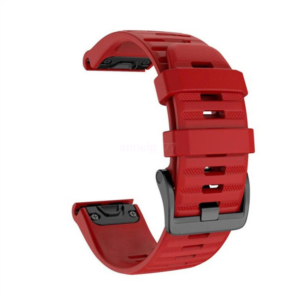 (#1 Red, Garmin Quaitx 7 6 5) For Garmin Fenix 7 7X Solar 6 6X Pro 5X 5 3HR S62 Quick Fit Silicone Band Strap Hot-image-OPC-PHSFZ2M-NEW