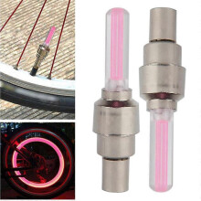 (Yellow Light, One size) LED Bike Wheel Valve Cap Bicycle Tire Valve Cap Lamp Light Yellow Light