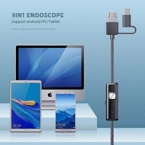 Android Endoscope Camera 3in1 Micro USB Type-c Pipe Auton tarkastus Borescope Vedenpitävä LED Kiinteä 2