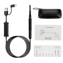 Ohrreiniger-Otoskop 3,9 mm 5,5 mm Objektiv HD720P Medizinisches Ohrpicker 3in1 Micro USB Typ-C Inspektionsendoskop