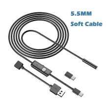 Endoskopkamera 5,5 MM 7 MM Objektiv 3IN1 Typ-C Micro USB Industrierohr-Inspektions-Endoskop 6LED Wasserdicht