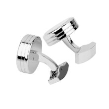 (As show, One size) Men's Watch Movement Cufflinks Cuff Links Novelty Gift Silver