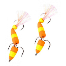 (As show, One size) 2Pieces Fishing Lures Floating Baits Simulation Swimbaits 2Treble Fishhooks