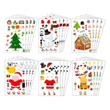 (As show, One size) 24 Sheets Christmas Holiday Sticker Packing Label Wrapping Sticker Kids DIY