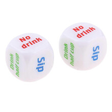 (As show, One size) 2Pcs Six Sided Dice Creative Beer Drinking Decider for Party Drink Props Toy