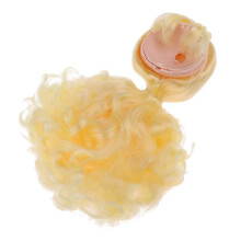 (As show, One size) Doll Wig Golden Long Curly Hair With Head Scalp Shell Kit For 12inch Blythe