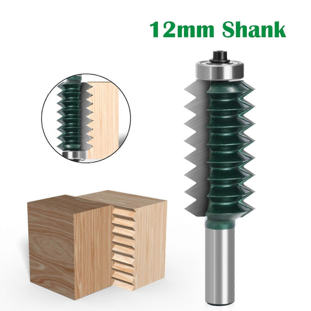 (As Show, One Size) Finger Joint Router Bit With 12Mm Shank, Finger Reversible Joint Glue Joint Router Bit Milling Cutter Wood Carving For Woodworking 5413693824177