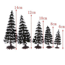 (As show, One size) 10pcs Model Pine Tree with Snow, 1:70-1:200 Scale Diorama Park Garden Miniature Landscape Wargame Scenery Supplies