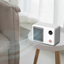 (As show, One size) Personal Air Cooler, 3-in-1 Silent Retro Portable Mini Air Conditioner, 400ml Evaporative Air Cooler Humidifier Purifier with 7 Colors LED