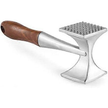 (As show, One size) 1 piece of meat tenderizer tool, a new metal cooking kitchen tool with wooden handle for tenderizing and mashing steak, chicken and beef, and marinati