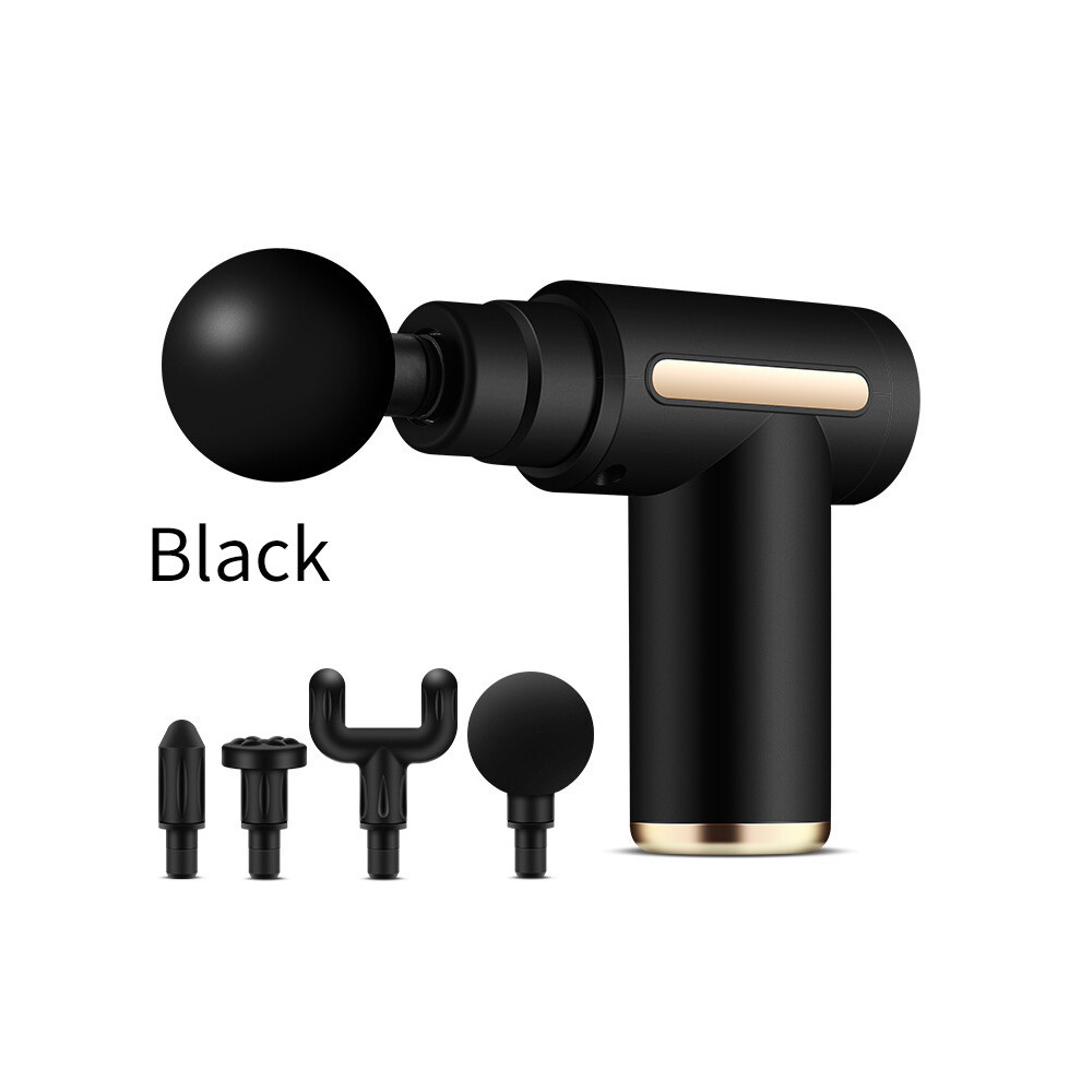 Black (Obsidian ) Mini Electric Massage Gun Â Usb Rechargeable Deep Tissue Massager For Muscle Pain Relief & Recovery