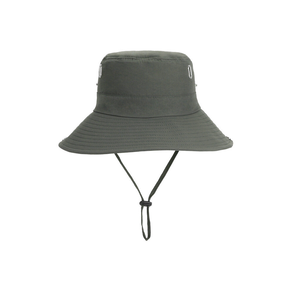 (Army Green)Sombrero De Pescador De Ala Ancha De ProteccióN Solar De Verano Con Transpirable Para Viajes Al Aire Libre-image