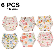(As show, One size) 6 X 100 Yards Toddler Training Pants - Mermaid + Girl + Animal + Lollipop + Monkey + Cherry