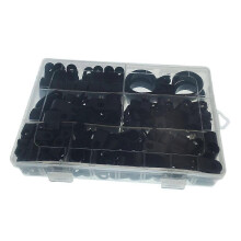 (As show, One size) 200 Pieces Nylon Plastic Cable Clips Clamp R-Type Fasteners Assortment Black