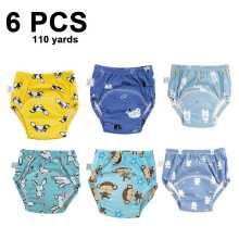 (As show, One size) 6 X Size 110 Toddler Training Pants - Orchid Bear + Orchid Rabbit + Orchid Monkey + Blue Underdog Bear + White Mama Bear